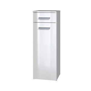 Koupelnová skříňka Noeli V 1D1S bílá/bílý lesk