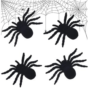 Halloweenský pavouk 4 ks velká strašidelná dekorace