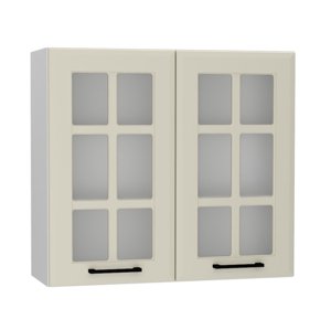 WS80 h. vitrína 2-dveřová INGRID bílá/coffee mat