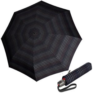 KNIRPS T.200 CHECK BLACK - elegantní dámský plně automatický deštník