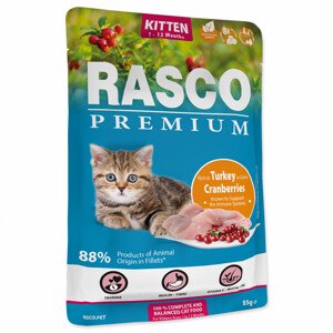 Kapsička RASCO Premium Cat Pouch Kitten, Turkey, Cranberries - Akční nabídka 01.03.-17.03.24