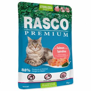Kapsička RASCO Premium Cat Pouch Sterilized, Salmon, Spirulina - Akční nabídka 01.03.-17.03.24