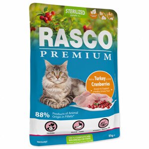 Kapsička RASCO Premium Cat Pouch Sterilized, Turkey, Cranberries - Akční nabídka 01.03.-17.03.24