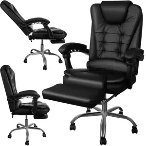 Kancelářská židle s podnožkou - černá Malatec 23286