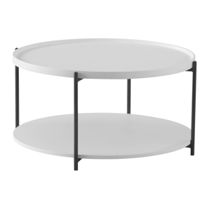 Konferenční stolek, bílá/černá, LAPIS