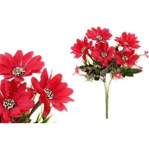 Kapské kopretiny, puget, barva červená. Květina umělá. KN5104-RED, sada 12 ks