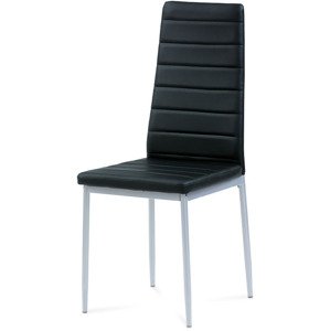 Jídelní židle koženka černá / šedý lak DCL-117 BK