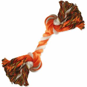 Uzel DOG FANTASY bavlněný oranžovo-bílý 2 knoty 20 cm - Zákaznícke dni 28.3. – 30.4.2024