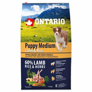ONTARIO Puppy Medium Lamb & Rice - Zákaznícke dni 28.3. – 30.4.2024