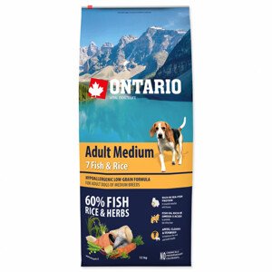 ONTARIO Dog Adult Medium Fish & Rice - Zákaznické dny 28.3. – 30.4.2024