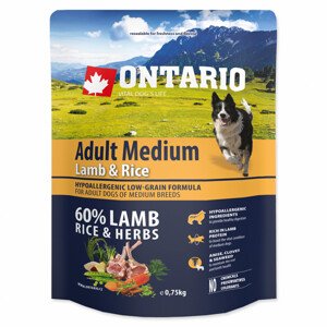 ONTARIO Dog Adult Medium Lamb & Rice - Zákaznické dny 28.3. – 30.4.2024
