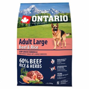 ONTARIO Dog Adult Large Beef & Rice - Zákaznícke dni 28.3. – 30.4.2024
