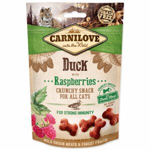 CARNILOVE Cat Crunchy Snack Duck with Raspberries with fresh meat - Zákaznické dny 28.3. – 30.4.2024