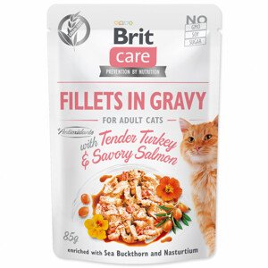 Kapsička BRIT Care Cat Fillets in Gravy with Tender Turkey & Savory Salmon - Zákaznícke dni 28.3. – 30.4.2024