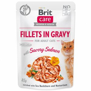 Kapsička BRIT Care Cat Fillets in Gravy with Savory Salmon - Zákaznícke dni 28.3. – 30.4.2024