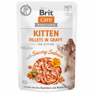 Kapsička BRIT Care Cat Kitten Fillets in Gravy with Savory Salmon - Zákaznické dny 28.3. – 30.4.2024