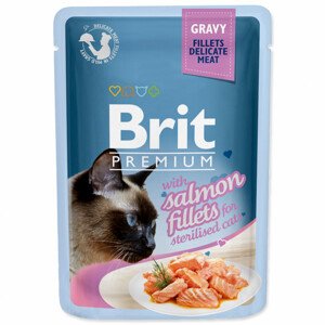 Kapsička BRIT Premium Cat Delicate Fillets in Gravy with Salmon for Sterilised - Zákaznícke dni 28.3. – 30.4.2024