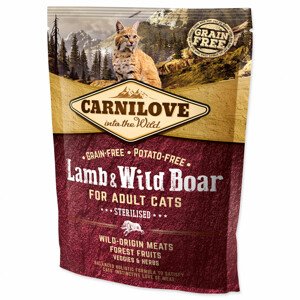 CARNILOVE Lamb and Wild Boar Adult Cats Sterilised - Zákaznícke dni 28.3. – 30.4.2024