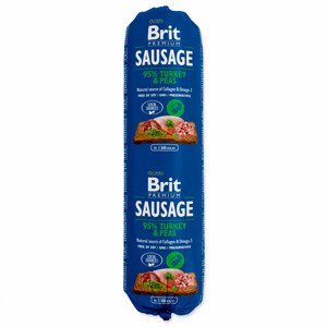 Salám BRIT Premium Dog Sausage Turkey & Peas - Zákaznícke dni 28.3. – 30.4.2024