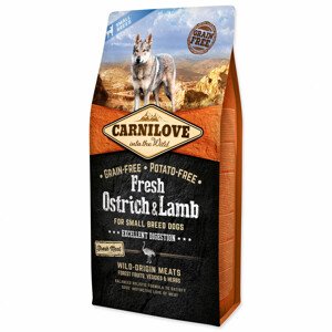 CARNILOVE Fresh Ostrich & Lamb Excellent Digestion for Small Breed Dogs - Zákaznícke dni 28.3. – 30.4.2024