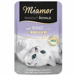 Kapsička MIAMOR Ragout Royale Kitten hovězí v želé - Zákaznícke dni 28.3. – 30.4.2024