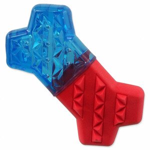 Hračka DOG FANTASY Kost chladící červeno-modrá 13,5x7,4x3,8cm - Zákaznícke dni 28.3. – 30.4.2024