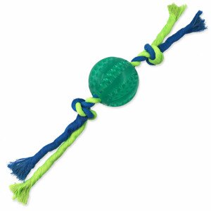 Hračka DOG FANTASY DENTAL MINT míček s provazem zelený 7 x 28 cm - Zákaznícke dni 28.3. – 30.4.2024