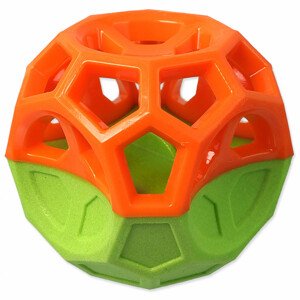 Hračka DOG FANTASY Míček s geometrickými obrazci pískací oranžovo-zelená - Zákaznické dny 28.3. – 30.4.2024