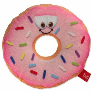 Hračka DOG FANTASY donut s obličejem růžový 12 cm - Zákaznícke dni 28.3. – 30.4.2024