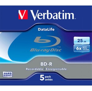 Médium Verbatim BD-R BLU-RAY 25GB box 5pck/BAL WORM