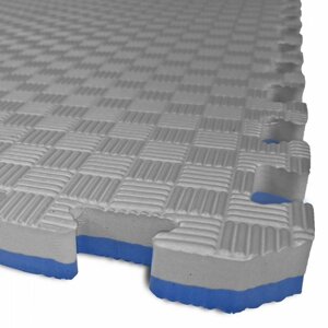 TATAMI PUZZLE podložka - Dvoubarevná - 100x100x4,0 cm (šedá/modrá)