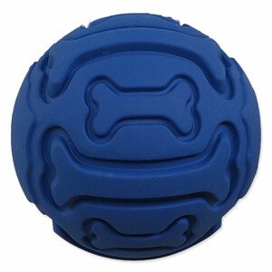 Míček DOG FANTASY gumový pískací modrý - vzor kost - Zákaznícke dni 28.3. – 30.4.2024