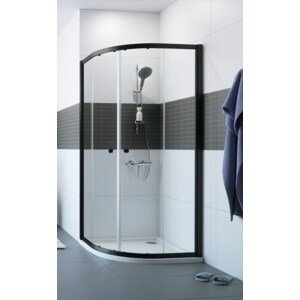 CONCEPT 100 BLACK EDITION sprchový kout 100x100 cm, R500, posuvné dveře, černá/sklo čiré