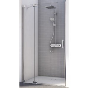 CONCEPT 300 STYLE sprchové dveře 1000x2000mm, jednokřídlé s pevnou stěnou v rovině, levé, aluchrom/čiré sklo