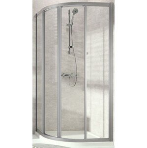 CONCEPT 70 sprchový kout 100x100 cm, R500, posuvné dveře, stříbrná matná/sklo čiré