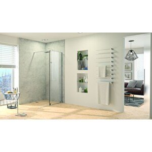 CONCEPT INTENSA sprchové dveře 160x200 cm, posuvné, levé, stříbrná pololesklá/sklo čiré