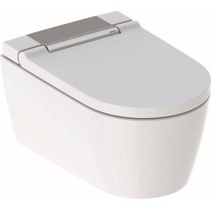 GEBERIT AQUACLEAN SELA závěsné WC s bidetovým sedátkem, SoftOpening, TurboFlush, KeraTect, bílá/chrom