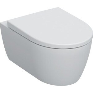 GEBERIT ICON závěsné WC 360x530x375mm, s hlubokým splachováním, uzavřený tvar, Rimfree, s WC sedátkem a soft-close, bílá