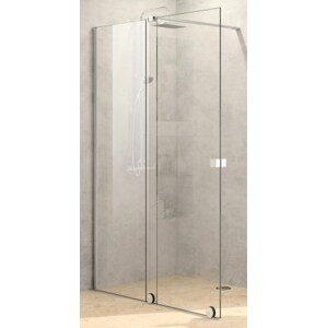HÜPPE XTENSA PURE sprchové dveře 140x200 cm, posuvné, levé, stříbrná pololesklá/sklo čiré