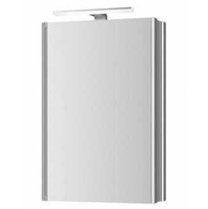 JOKEY SINGLE ALU LED zrcadlová skříňka 45x21x71,5 cm, osvětlení, s vypínačem a el. zásuvkou, hliník, aluminium