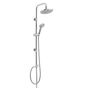 NOVASERVIS sprchový set bez baterie, horní sprcha, ruční sprcha se 3 proudy, tyč, hadice, chrom