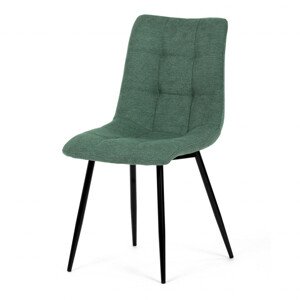 Židle jídelní, zelená látka, černé kovové nohy DCL-193 GRN2
