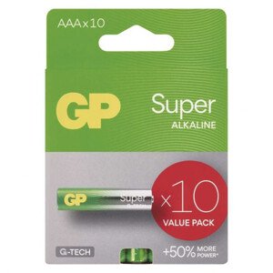 Baterie GP Super AAA, alkalická, mikrotužková (LR03), 10 ks