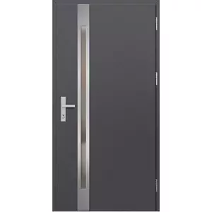 Ocelové vchodové dveře LANGEN 1 - Hladký Antracit (krupicová struktura), 80 / 207,5 cm, P