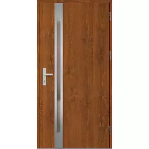 Ocelové vchodové dveře LANGEN 1 - Ořech (kresba dřeva), 80 / 207,5 cm, P