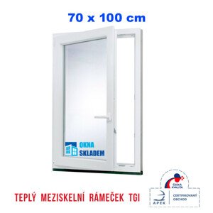 Plastové okno | 70x100 cm (700x1000 mm) | Levé| Bílé | jednokřídlé