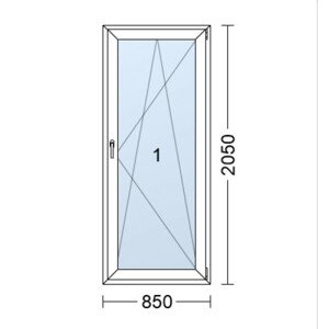 Plastové dveře | 85x205 cm | Pravé| Bílé | jednokřídlé | Teplý meziskelní rámeček