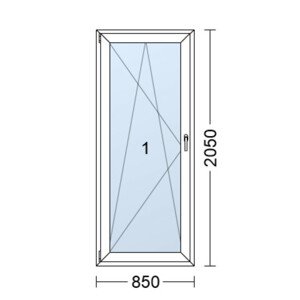 Plastové dveře | 85x205 cm | Levé| Bílé | jednokřídlé | Teplý meziskelní rámeček