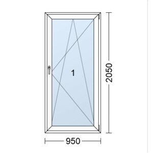 Plastové dveře | 95x205 cm | Pravé| Bílé | jednokřídlé | Teplý meziskelní rámeček