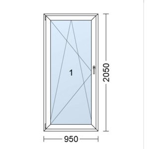 Plastové dveře | 95x205 cm | Levé| Bílé | jednokřídlé | Teplý meziskelní rámeček
